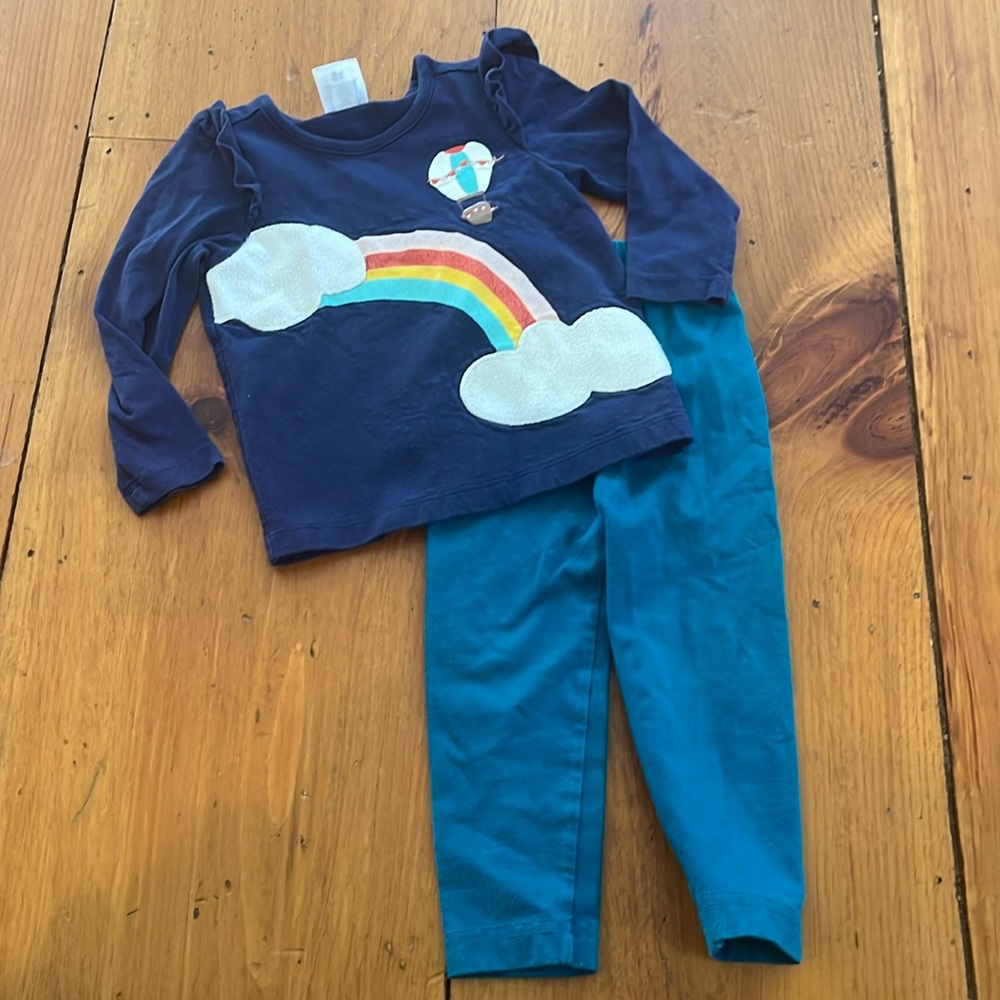Hanna Andersson Navy and Teal Kids Matching Set